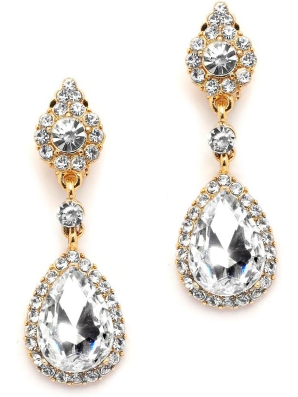 Elegant Black Crystal Teardrop Dangle Earrings for Brides, Prom & Special Events